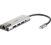D-Link DUB-M520 - USB 3.0 (3.1 Gen 1) Type-C Aluminio, Negro