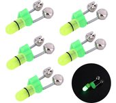 1-10pcs Night Fishing Rod Bite Bait Alarm Light with Twin Bells Ring Fishing Bite Alarm Indicator Carp Fishing Accessories