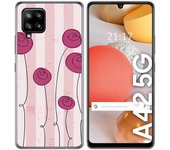 Tumundosmartphone Funda Gel Tpu para Samsung Galaxy A42 5G diseño Flores Vintage Dibujos