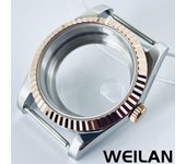36mm 40mm Silvery Rose Gold NH34 NH35 NH36 NH38 NH39 NH70 NH72 ETA2824 PT5000 Watch Case Top Waterproof Sapphire Crysta