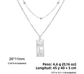 Beach Wave Palm Tree Pendant Necklace Stainless Steel Necklace Women's and Men's Double Layer Chain Couple Birthday Party Gift