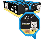 Cesar Comida Húmeda para Perros Senior en paté con Pollo y Arroz (Pack de 14 Tarrinas x 150g)