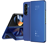 Flip Mirror Case for Samsung Galaxy Z Fold 6 5 4 3 Protective Cover Smart View Kickstand Shell Shockproof Cases