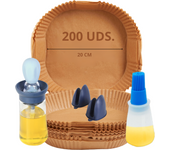 BIT . 200 UD. Papel Freidora Aire Cuadrado de 20cm o 16 cm+ Aceitera+Guantes+Dosificador Aceite de Regalo. 200 Piezas de Papel para Freidora de Aire. Papel Air Fryer Cuadrado. Moldes Papel Freidora de Aire 100% Grado Alimenticio.