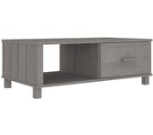 vidaXL Mesa de centro HAMAR madera maciza pino 100x55x35cm Marrón miel, Blanco, Gris oscuro Mesita de Salón o Comedor o Auxiliar Mesa de Café Meuble Salón