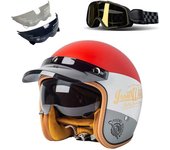 Retro 3/4 motorcycle helmet For Harley Cruiser semi-open motorcycle accessories motorcycle helmet retro helmet in winter