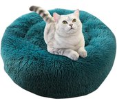 Juguete para gatos de peluche con forma de pez y cesta redonda para perros y gatos, suave y cómodo, con forma de dona para gatos, cama cálida y suave para dormir en invierno