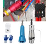 Herramienta para pelar y torcer cables, herramienta para torcer cables para taladro, pelacables para taladro, tornado de tuercas de alambre portátil para taladro eléctrico, pelado rápido de cables y conector (1 juego)