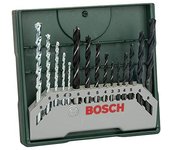 Bosch Set mixto Mini-X-Line con 15 unidades para taladrar (para madera, piedra y metal, accesorios para taladro atornillador)