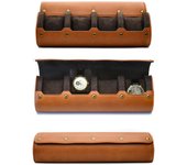 Watch Travel Case ,6 Slot Watch Roll Travel Case Organizer Display - PU Leather Watch Case - Watch Organizer  for Men & Women