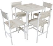 Mesa de bar con 4 sillas Mod. PORTOFINO color beige y roble claro