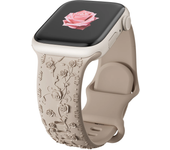 Floral Engraved Strap For Apple Watch Band 40mm 44mm 41mm 49mm 45mm 38mm 42mm Silicone bracelet iwatch series 9 7 se 6 8 ultra 2
