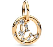 Pandora Charm Colgante con un recubrimiento en oro de Zodiaco Acuario 762717C01 , para Mujer