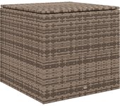 Outsunny Baúl de Exterior de Ratán Sintético 75x75x70 cm Arcón de Almacenaje con Varilla Hidráulica y Marco de Acero Carga 50 kg Caqui