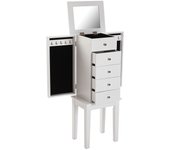 Versa Mireia Tocador Maquillaje con Espejo y Cajones - Estilo Antiguo Clásico - Medidas 91,5 X 34,2 X 26,6 Cm - Madera y Espejo - Color Blanco