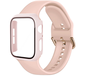 Silicone Band+case for Apple Watch 45mm 41mm 44mm 40mm Screen protector and Sport Strap IWatch Series 9 8 7 6 5 4 SE Bracelet