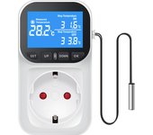Digital Temperature Controller Socket Outlet EU Plug Thermostat With Timer Sensor Probe Heating Cooling Switch 16A Backlight