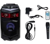 ALTAVOZ BLUETOOTH PORTATIL TROLLEY POTENCIA REAL 60W USB KARAOKE LUCES LED DJ RECARGABLE CON MICROFONO PARA EXTERIORES