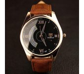 YAZOLE Men's Fashion Sport Stainless Steel Case Leather Band Quartz Analog Wrist Watch mens watches top brand luxury Wristwatch