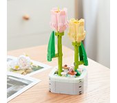 Perpetual Bouquet Tulip Flower Sunflower Building Block Home Decoration Plant Potted Assembly Bricks Valentine Child Gifts