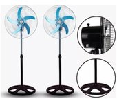 2 Ventiladores de Pie de Alta Velocidad. Base Pesada.  18" . 75 W con Giro de 90º. 3 Ajustes de Velocidad. 5 Aspas. Tamaño Ajustable. Verano. Hogar. Negocio. Oficina.