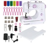Susggo Maquina de Coser Portatil Electrica con Mesa Soporte, Brazo Libre y Luz de Trabajo, 12 Puntadas, 2 Velocidades y Retroceso. Compacta y Facil de Usar. Incluye Kit de Costura Accesorios y Pedal
