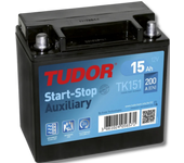 Batería de coche Tudor TK151. Tecnología AGM. 12V - 15Ah/200A (EN) (150x90x145mm)