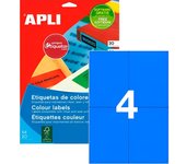 Apli etiquetas adhesivas 105x148mm inkjet/láser c/rectos 4 x 20h azul