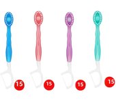 2 In 1 Mini Cleaning Toothbrush Mint flavor Peach flavor Exploded Bead  Disposable Oral Cleaning Toothbrush With Dental Floss
