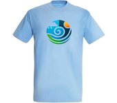 MERCHANDMANIA CAMISETA AZUL CIELO logo profesional meteorologia clima climatico moda verano tshirt