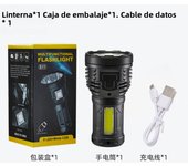 Multifunctional Led flashlight with usb charging 8 LED Head Flashlight rechargeable COB Work light Torch Camping Running Lantern