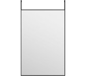 Espejo de Puerta Cristal y Aluminio Negro 40x60 cm, Espejo de maquillaje
