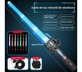 Retractable Lightsaber with USB Charging Finger-twisting Laser Sword Flash Light Sound Role Playing Props Children's Toys Gifts