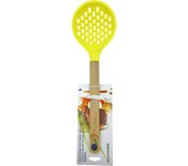 MAXWORK espumadera de silicona de 34cm con mango de madera, utensilio de cocina, verde