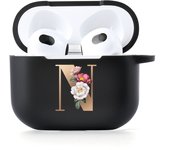 26 Letters Name Black Earphone Case For Apple Airpods 4 2024 Cases Airpods Pro 2 Bluetooth Headset Case Air Pods 3 2 Cover Funda