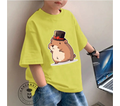 Adorable Kids Fashion Tee Capybara Illustration Perfect Summer Wear Soft Fabric Ideal Gift for Children All-in-one Base Shirt
