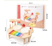Wooden Xylophone Drum Set For Toddlers,Montessori Baby Musical Instruments Toys, Drum Set Percussion Instruments Musical Toys