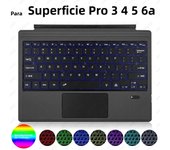 Trackpad Keyboard for Microsoft Surface Pro 3 4 5 6 7 8 9 X Backlit Russian Spanish Arabic Portuguese French Hebrew Keyboard