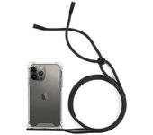 Funda compatible con IPHONE 13 PRO MAX Silicona transparente esquinas reforzadas con cordon negro * Estilo y seguridad * Protección anticaídas * Cordón ajustable * Diseño premium * ENVÍO DESDE ESPAÑA