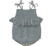 Spaghetti Straps Sleeveless Baby Girls Summer Rompers One-piece Jumpsuit Knit Acrylic Newborn Infant Bodysuit Playsuit Sleepsuit