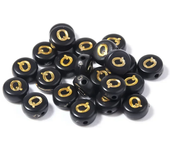 100-500PCS Acrylic Black Gold Color A-Z 26 Letter Beads Round Shape Alphabe Beads for Jewelry Making DIY Bracelet Accessories