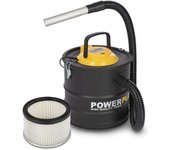 Aspiradora de cenizas económica POWERPLUS 1600W 20 litros. Apto para Estufas de Pellet, Chimeneas o Barbacoas BBQ de jardín, parrillas de verano. Pack disponible con filtro, deshollinador y limpiacristales.