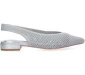 PuntoSalao Zapatos plateados planos cómodos salón para mujer S-3192
