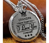 Quartz Pocket Watch Rome Numeral To My Son/Grandpa/Grandson/Husband Roman Display Vintage Gifts For Family Members With Gift Box