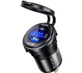 Cargador de Coche Marca X, Modelo Y, Doble Puerto QC3.0 y PD Type C, Carga Rápida