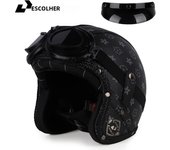 DOT Approved Vintage Motorcycle Helmet 3/4 Open Helmet Scooter Capacetes Motorcycle Equipment