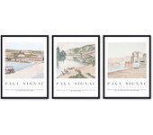 Set de 3 cuadros calidad premium con marco de madera - 30x40 cm o 50x70 cm - POSTER LAB