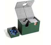 MTG Card Deck box with dice tray, can hold more than 200 single sleeved cards and a set of dice, Magnetic Closure PU Leather Box