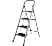 Escalera Acero 4 Peldaños Plataforma Antideslizante 30x20cm EDM
