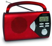 Metronic radio portatil am/fm con funcion alarma - pilas - color rojo